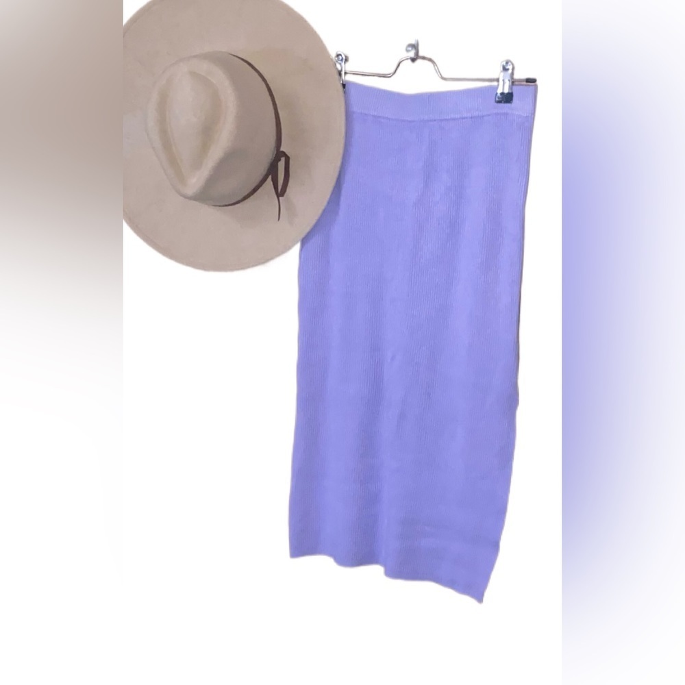House of Harlow 1960 Lavender Ribbed Knit Midi Skirt (Skirt Only!) - Picture 3 of 9